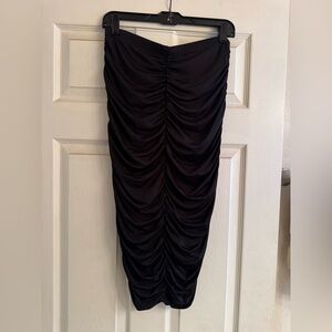 Veronica M Black Ruched Pencil Skirt